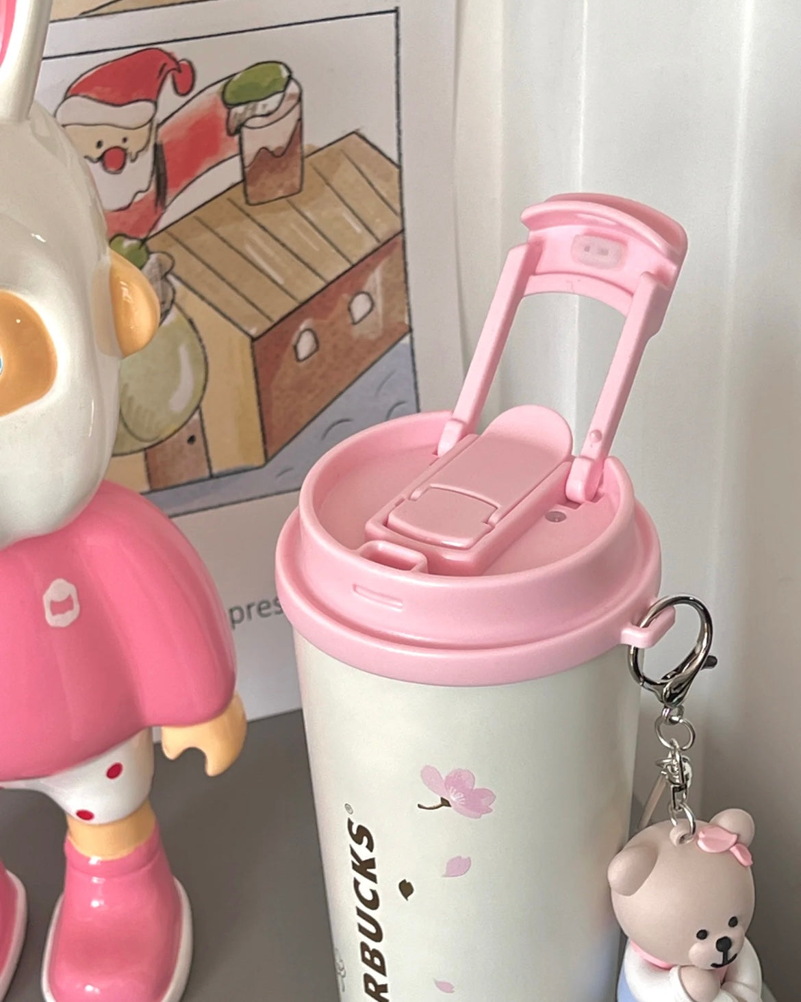 Starbucks China 16oz Sakura Stainless Steel Tumbler with Keychain (READY TO SHIP)