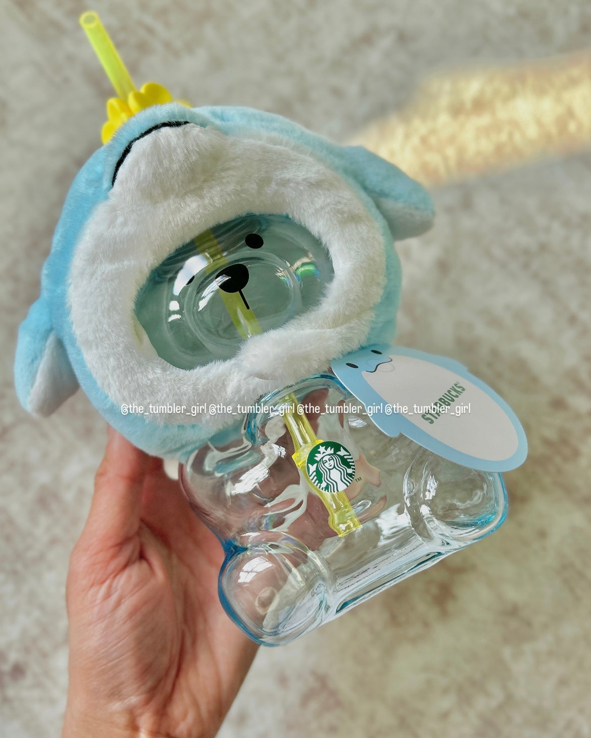 2026 Korea Jeju Island Exclusive Dolphin Bearista Glass Cold Cup (READY TO SHIP)