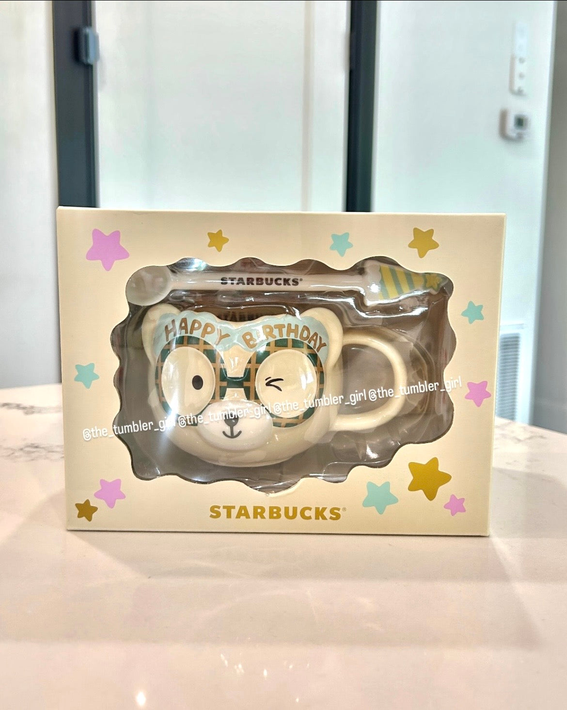 2026 China Exclusive 12oz Birthday Bearista Ceramic Mug With Stirrer (READY TO SHIP)