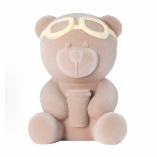 Starbucks Shanghai 2026 Pop-Up Exclusive Ceramic Flocked Bearista Piggy Bank Figurine (BROWN)