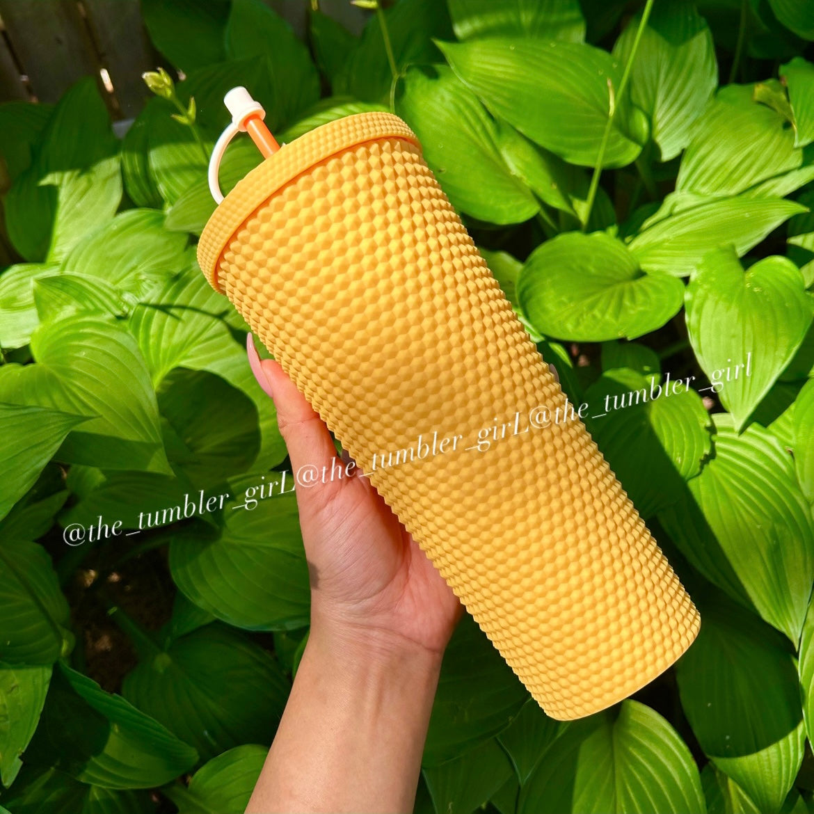 Starbucks China yellow studded (elephant straw cover included)