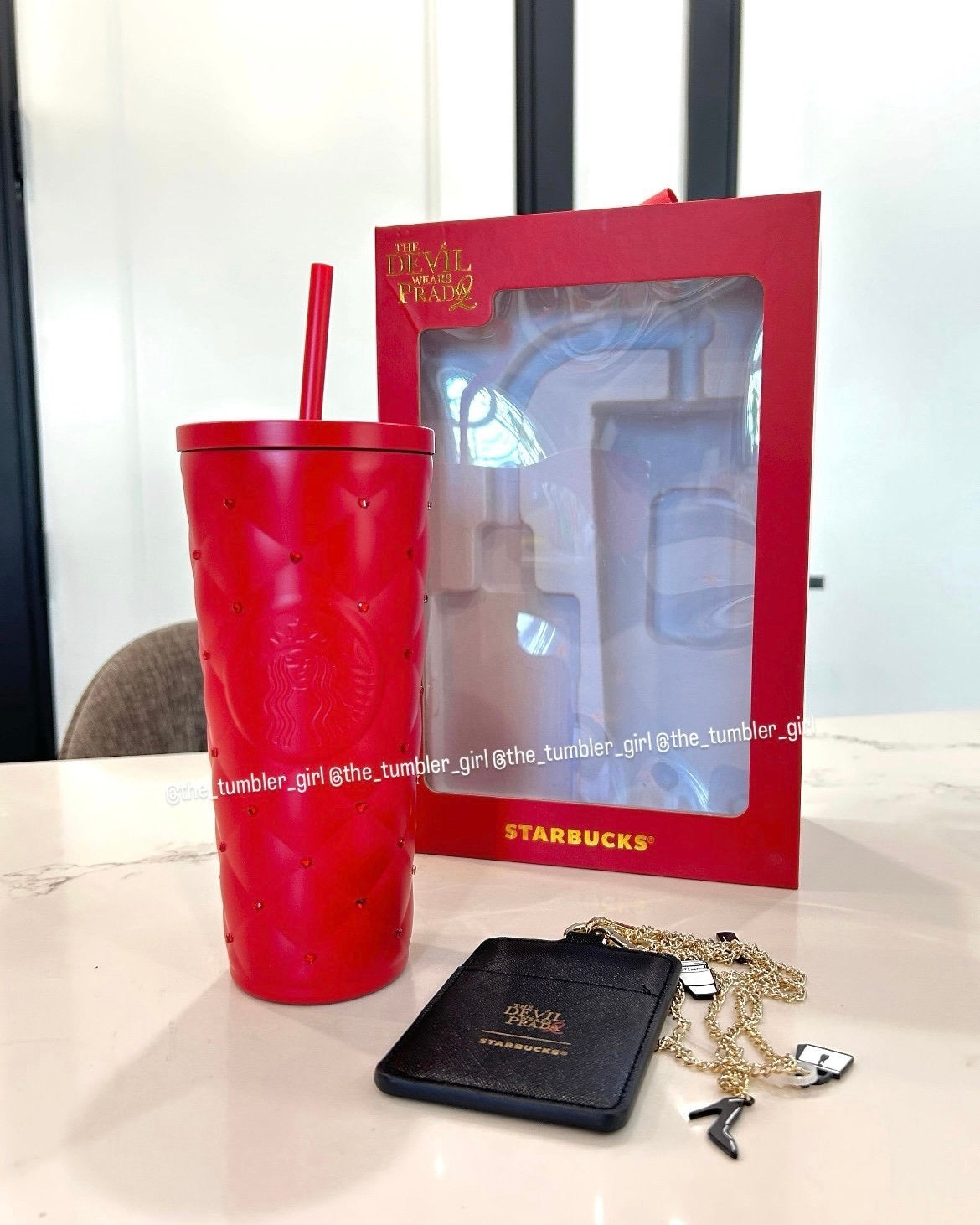 2026 China Exclusive TDWP 20oz RED Diamond Stainless Steel Tumbler With Card Holder (READY TO SHIP)