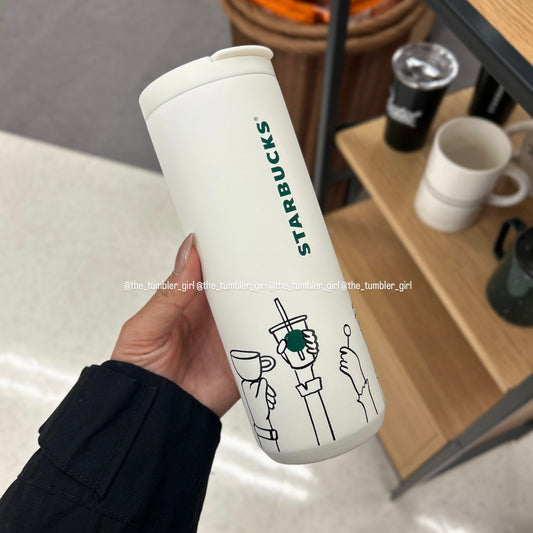 Starbucks 2026 Cream Cheers Insulated Stainless Steel 16oz Bottle Tumbler