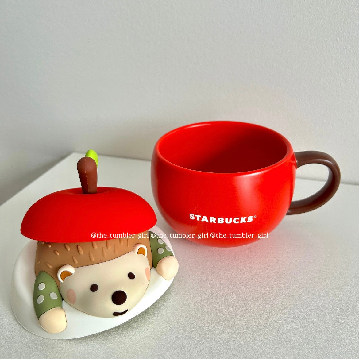 2025 China Exclusive 12oz Apple Ceramic Mug With Hedgehog Silicone Lid (READY TO SHIP)
