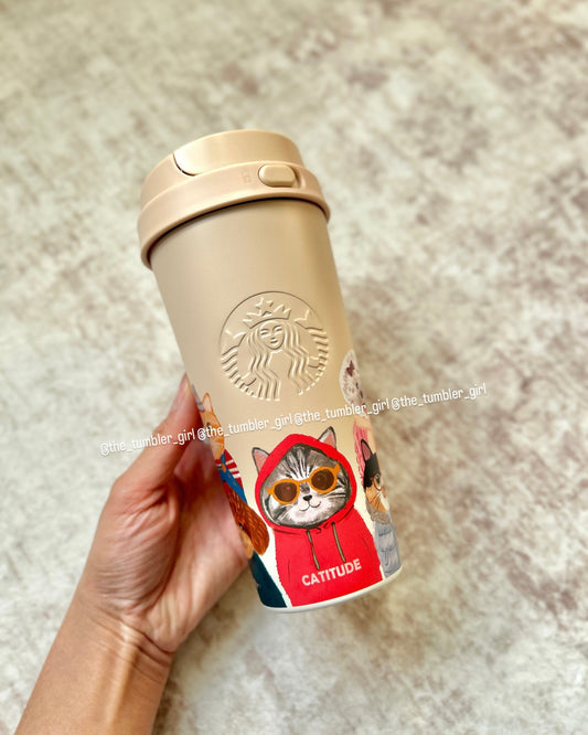 Starbucks Taiwan 2026 Cat & Dog Pet Series Stainless Steel Tumbler 16oz (READY TO SHIP)
