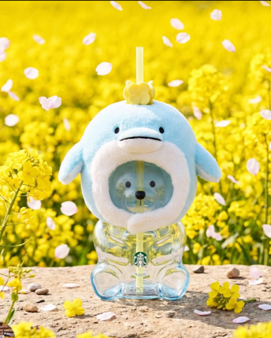 Starbucks Korea Exclusive Dolphin Bearista Glass Cold Cup 20oz (Ships Mid April)