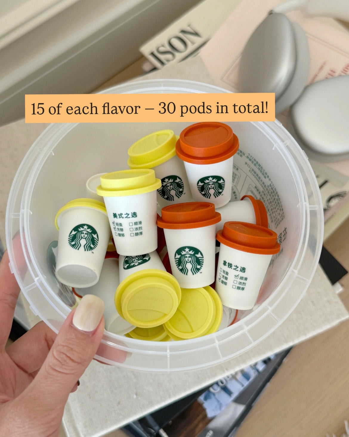 Starbucks China Mini Coffee Cup Bucket – 30 Tiny Drink Pods | Americano & Latte (READY TO SHIP)