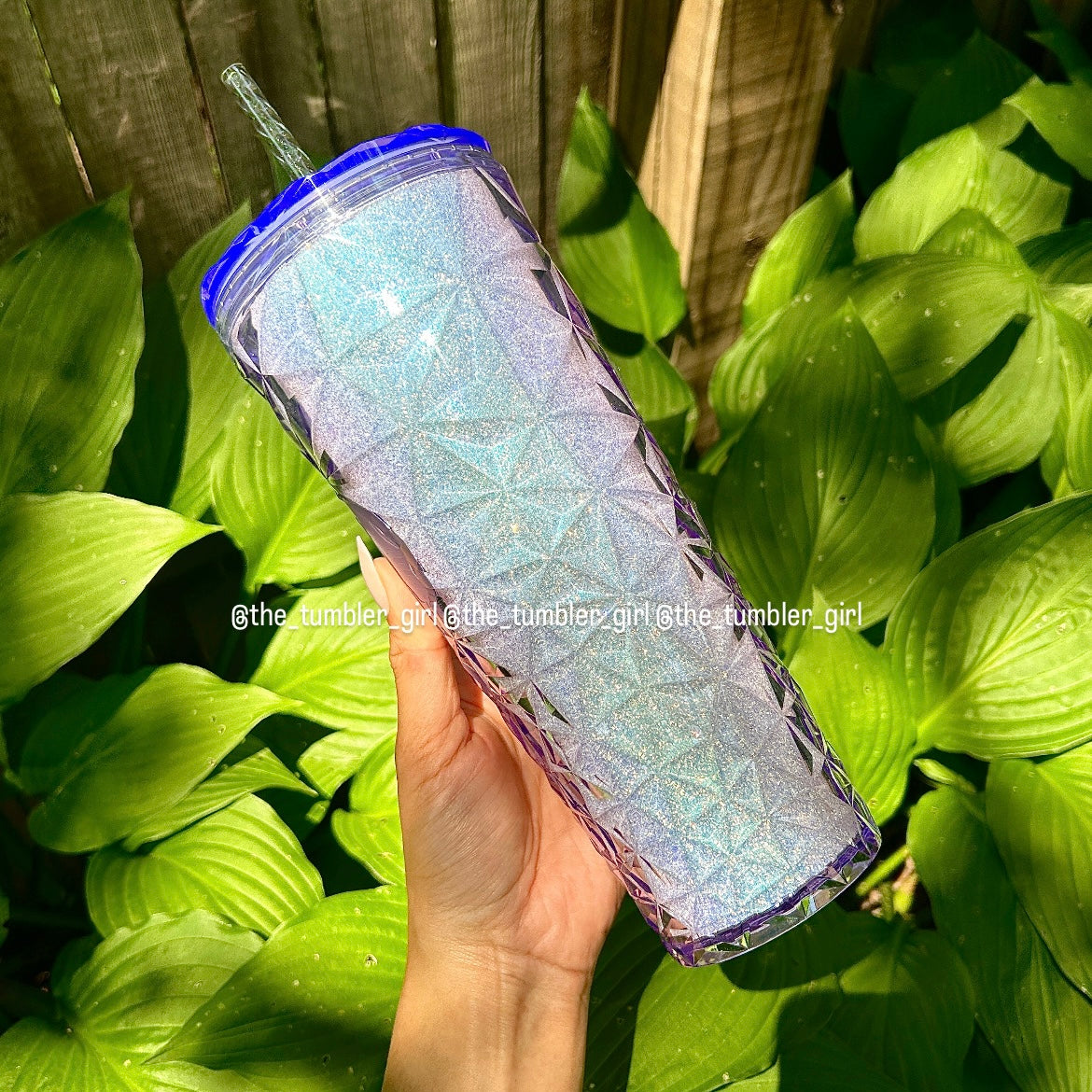 Starbucks China purple glittery prism diamond tumbler