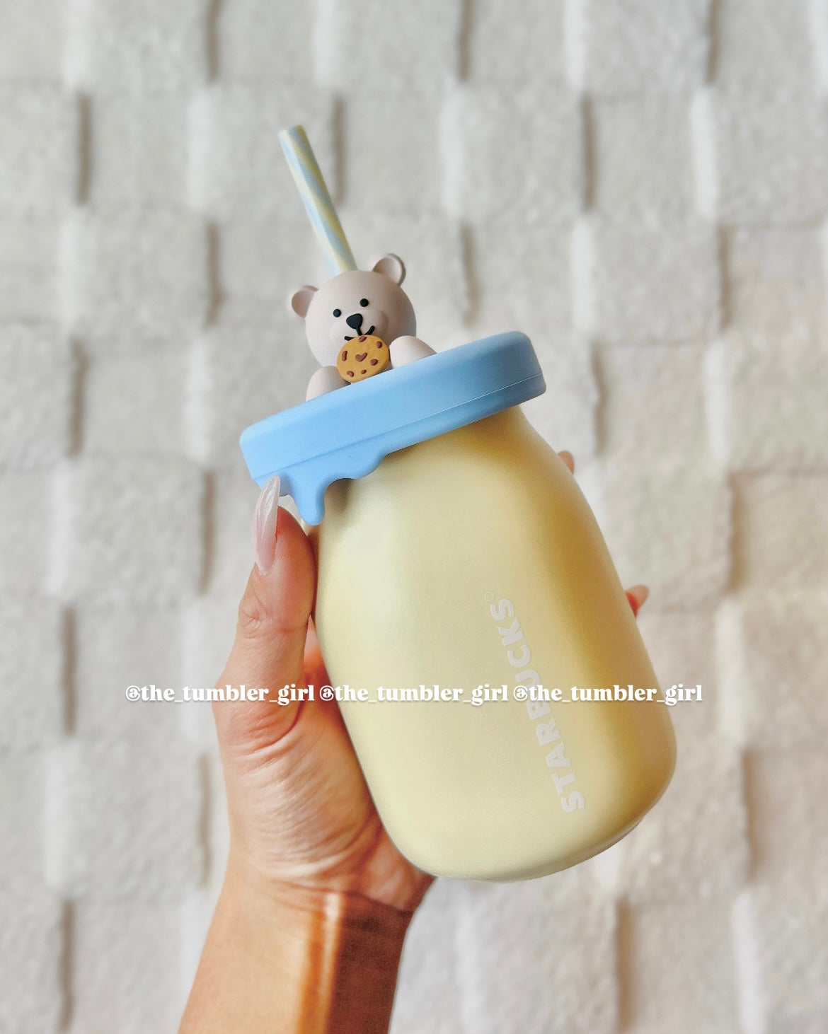 2025 China Exclusive 12oz Butter Bear Ceramic Straw Cup with Silicone Lid (READY TO SHIP)