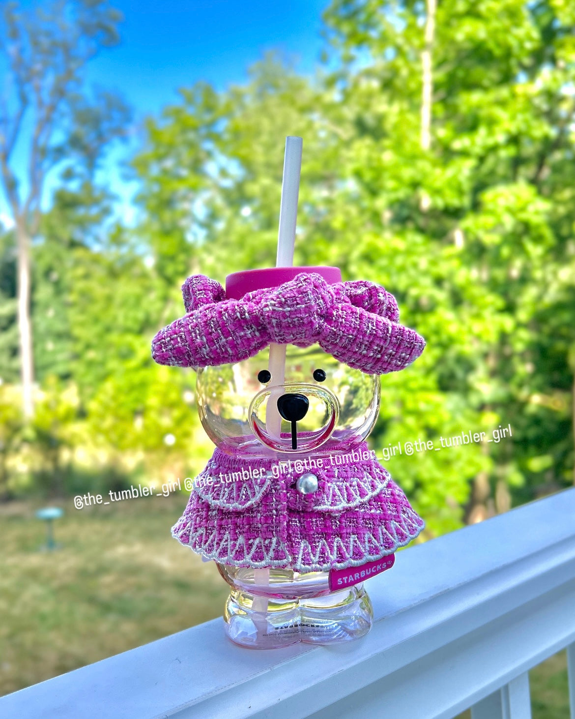 2026 China Shanghai Exclusive Pink Bearista Glass Cold Cup (READY TO SHIP)