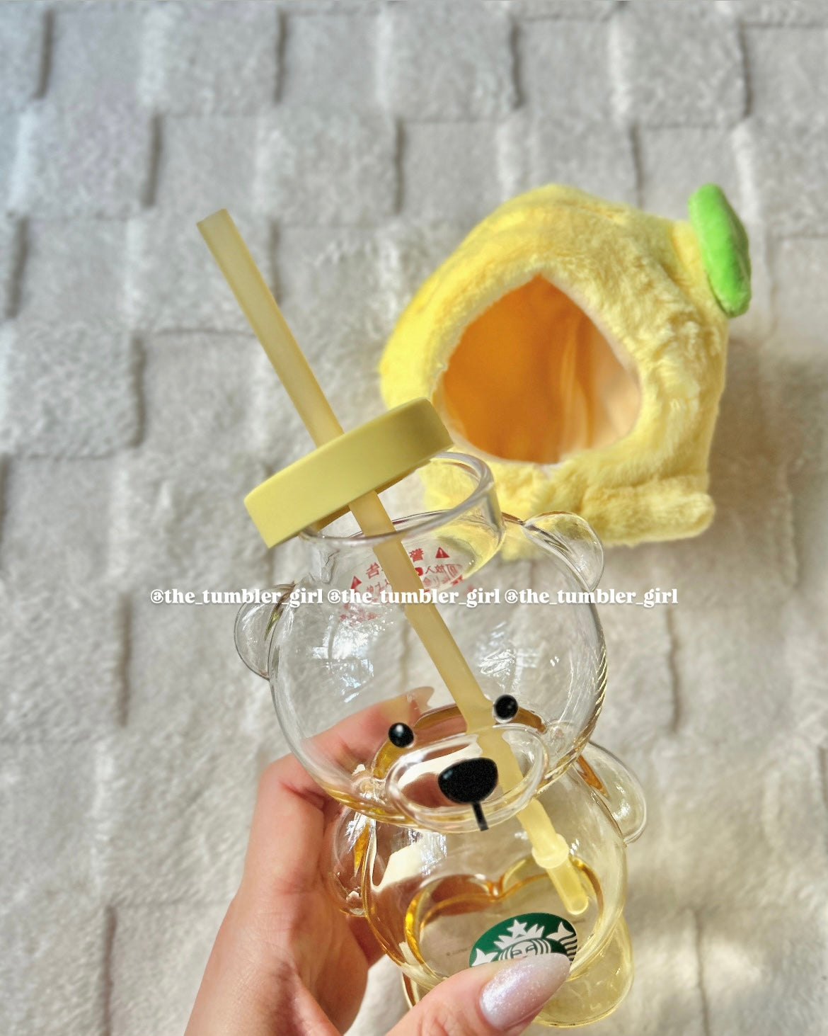 Starbucks China 15oz Lemon Bearista Glass Cup (READY TO SHIP)