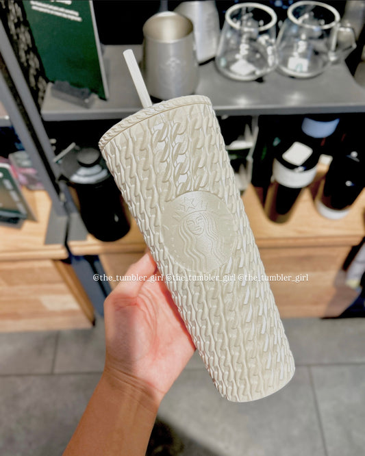 Starbucks Matte Cream White Cable Knit Venti Tumbler