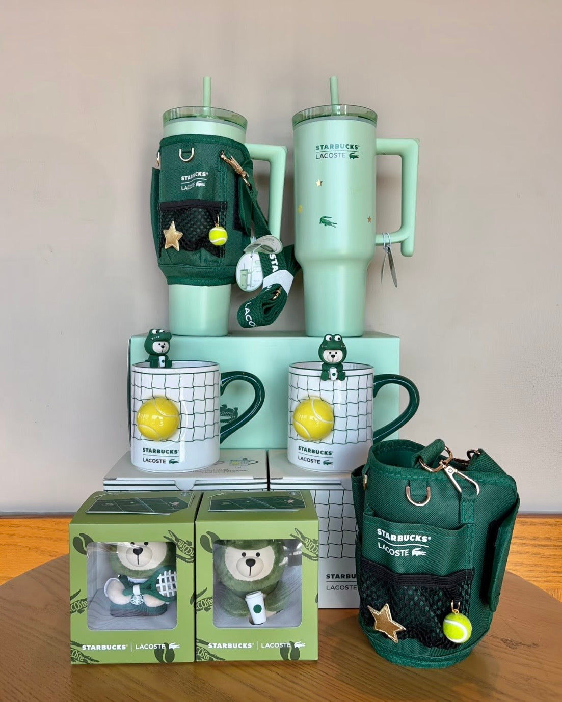 Starbucks China x Lacoste Bearista Plushie Pendant (READY TO SHIP)