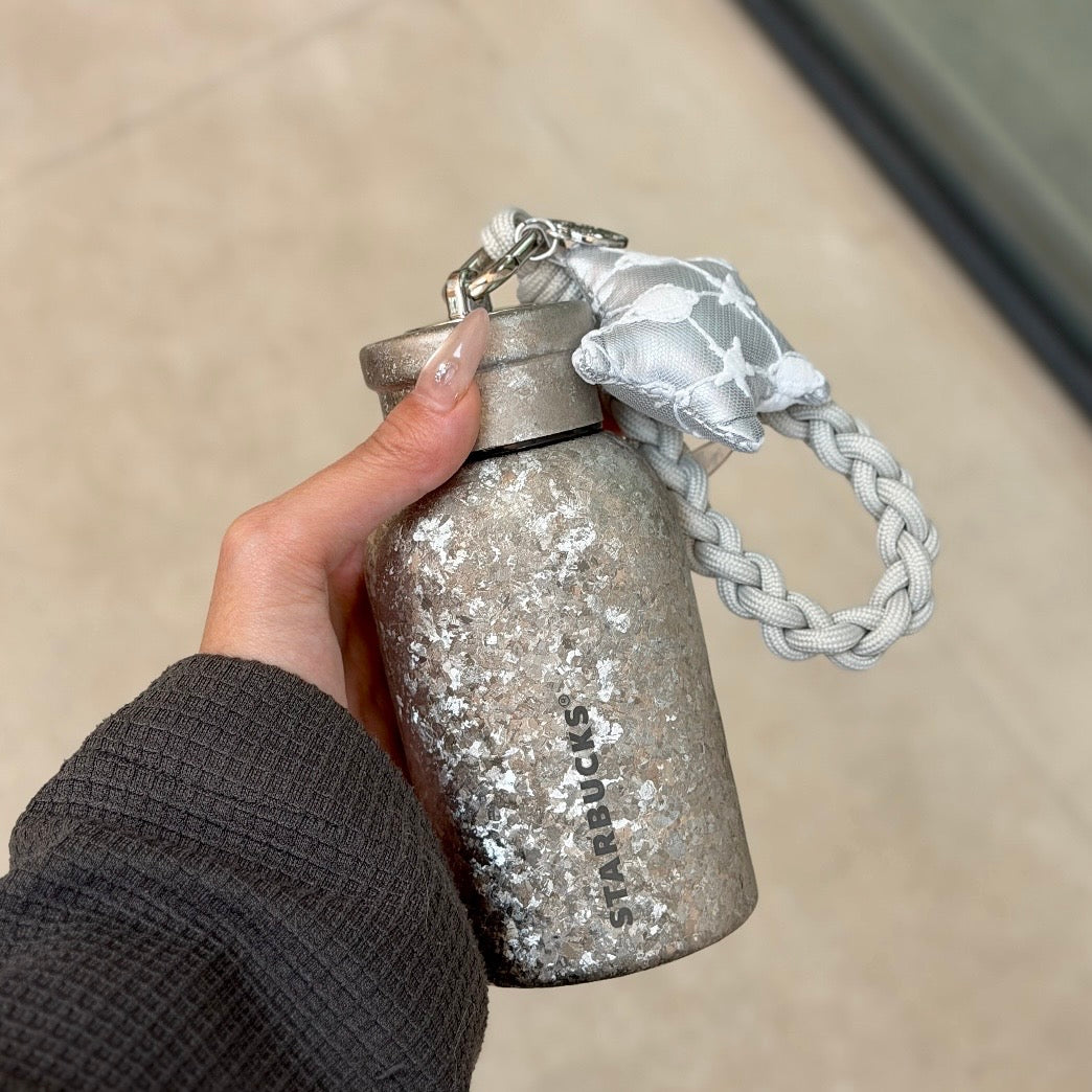 Starbucks China Violet Night Galaxy 10oz Silver Titanium Cup with Pendant