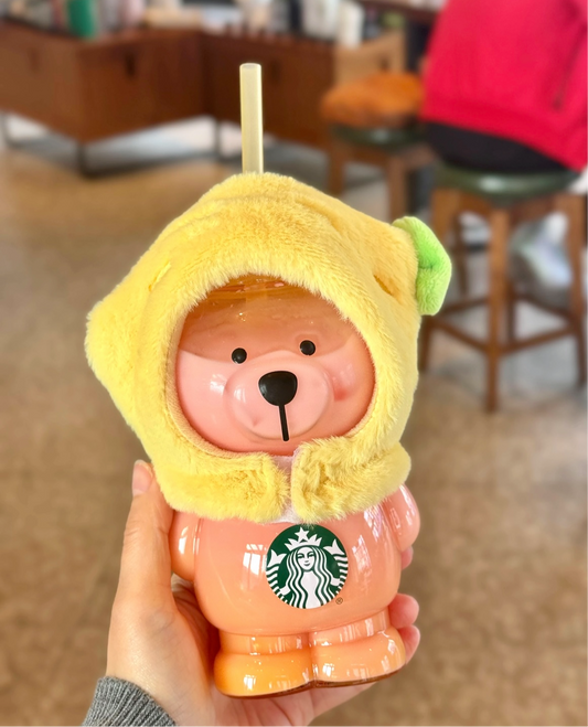 Starbucks China 2025 15.5oz Lemon Bearista Glass Cup (READY TO SHIP)