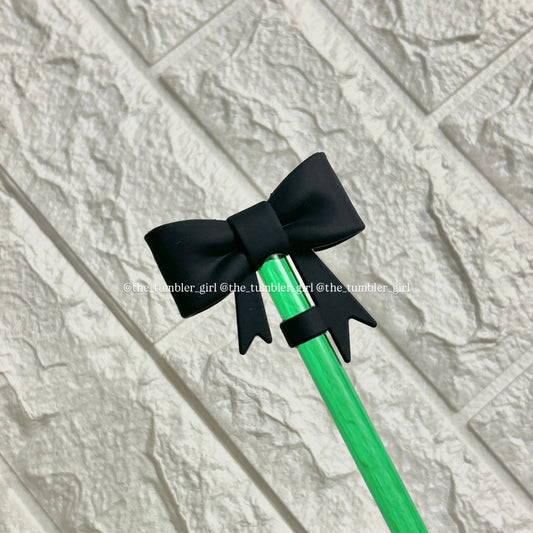 Black Bow Straw Topper Cover (for Stanley 40oz)