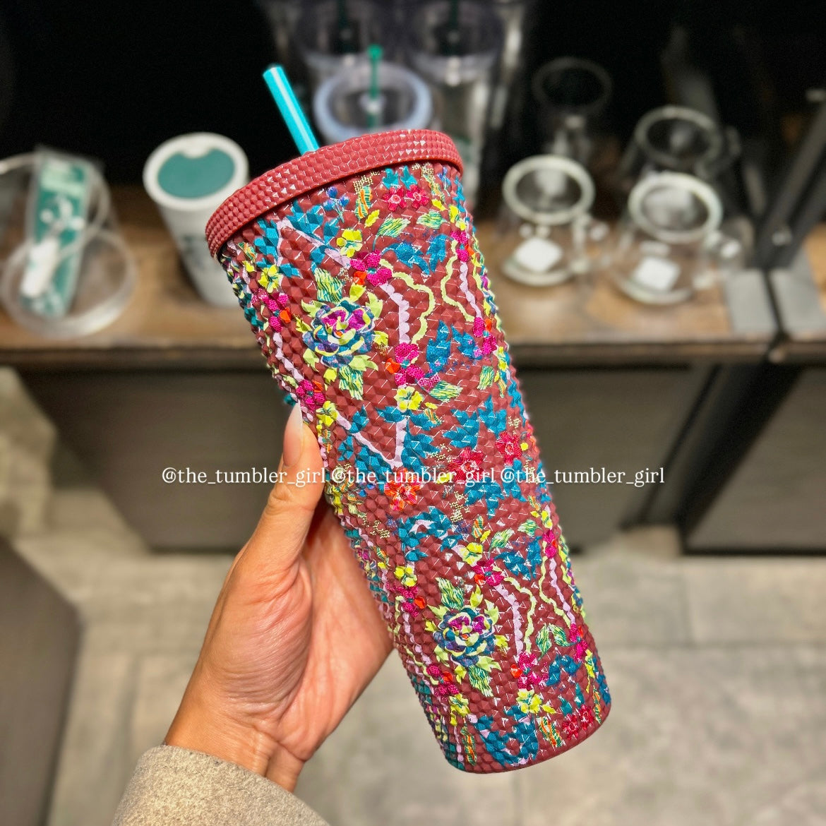 Starbucks Floral Studded Venti Cold Cup Tumbler (24oz)