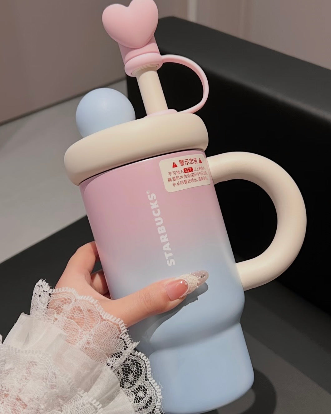 Starbucks 2026 China Valentine’s Day Sweet Duck Stainless Steel Tea Strainer Tumbler + Sleeve 28oz (READY TO SHIP)