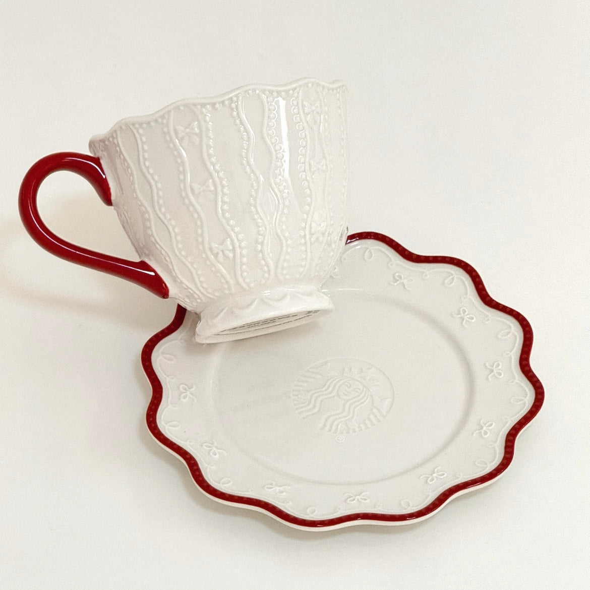 Starbucks China 2025 Holiday 11oz Ceramic Cup and Plate Set (READY TO SHIP)