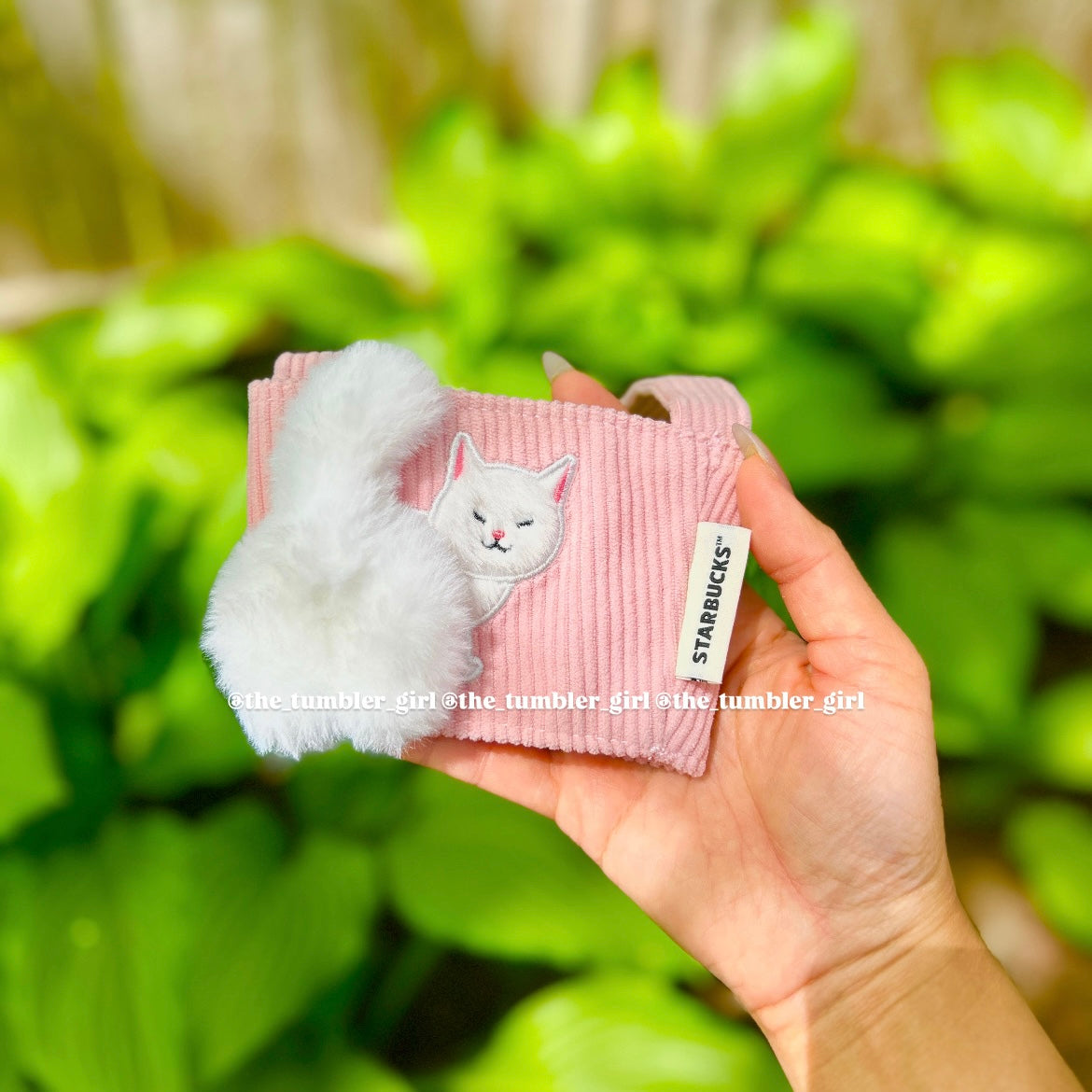 Starbucks Taiwan Exclusive White Cat Pink Drink Holder (READY TO SHIP!)
