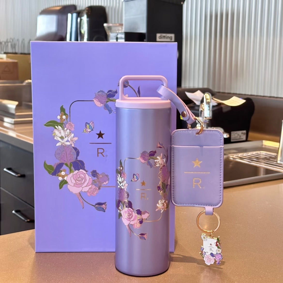 Starbucks China Reserve Spring Bloom Series 17oz Stainless Steel Tumbler With Card Holder