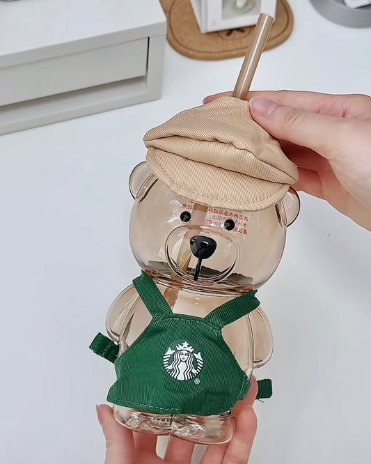 Starbucks Shanghai 2026 Pop-Up Exclusive 16oz Green Apron Bearista Glass Cold Cup