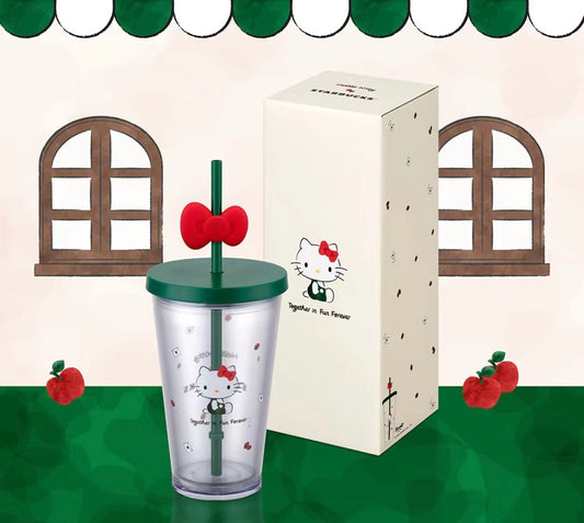 Starbucks Overseas Hello Kitty 16oz Cold Cup Tumbler w/ red Red Bow (READY TO SHIP)