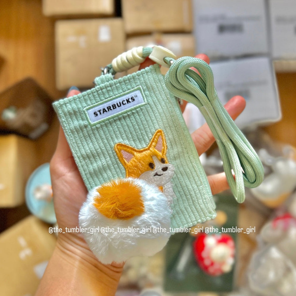 Starbucks Taiwan Fluffy Corgi Purse With Card Holder (READY TO SHIP)