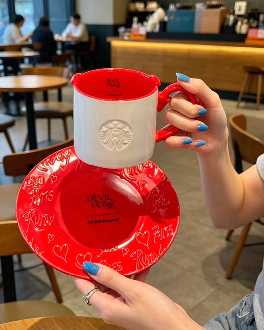 Starbucks China x The Devil Wears Prada 12oz Ceramic Mug & Saucer