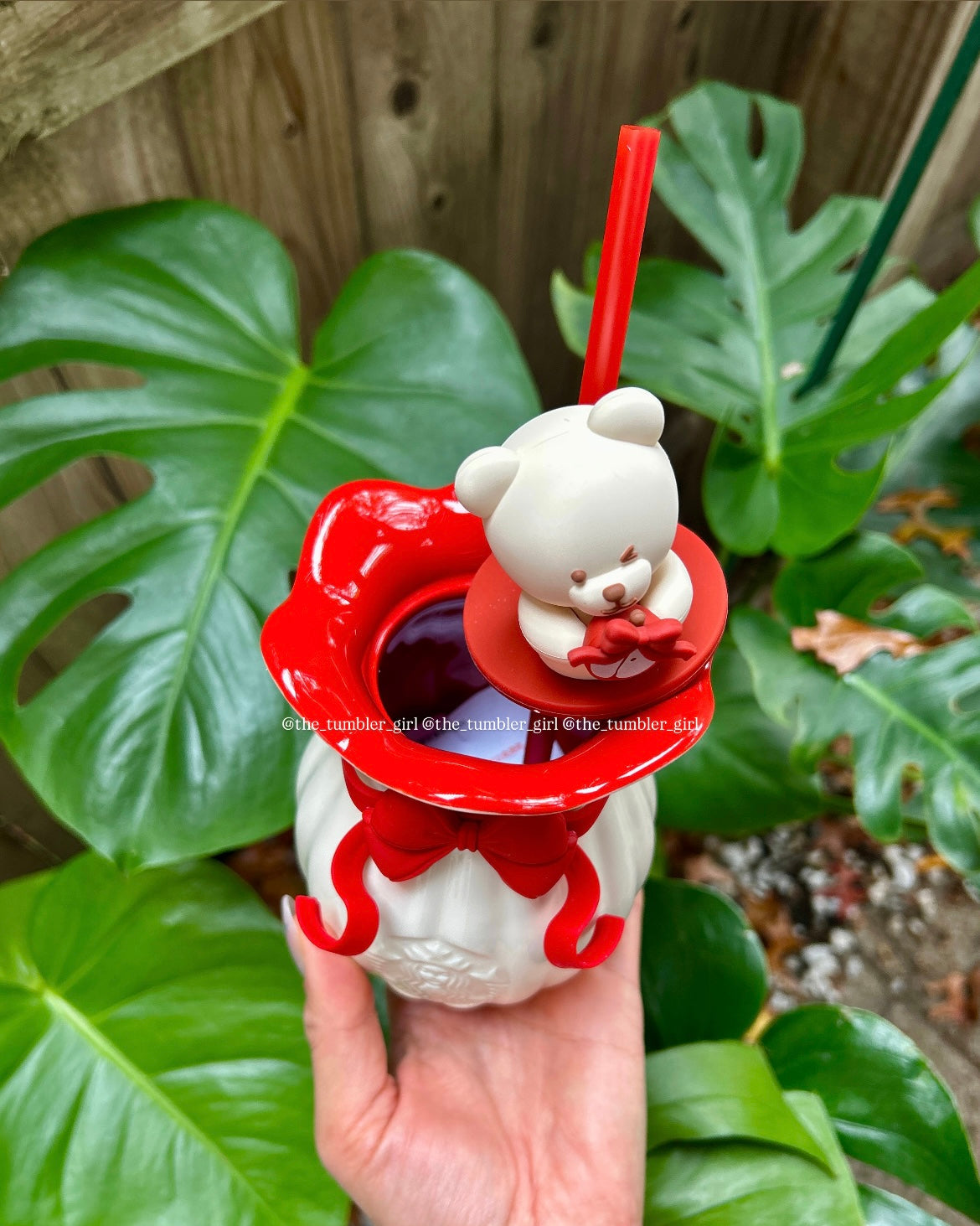 Starbucks China 2025 Holiday 14oz Bear Ceramic Cup with Red Bow (READY TO SHIP)