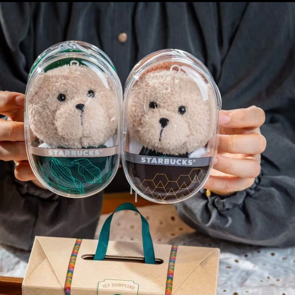 Starbucks China Exclusive Bearista Plush – Keychain / Bag Charm (Green Apron or Black Apron)
