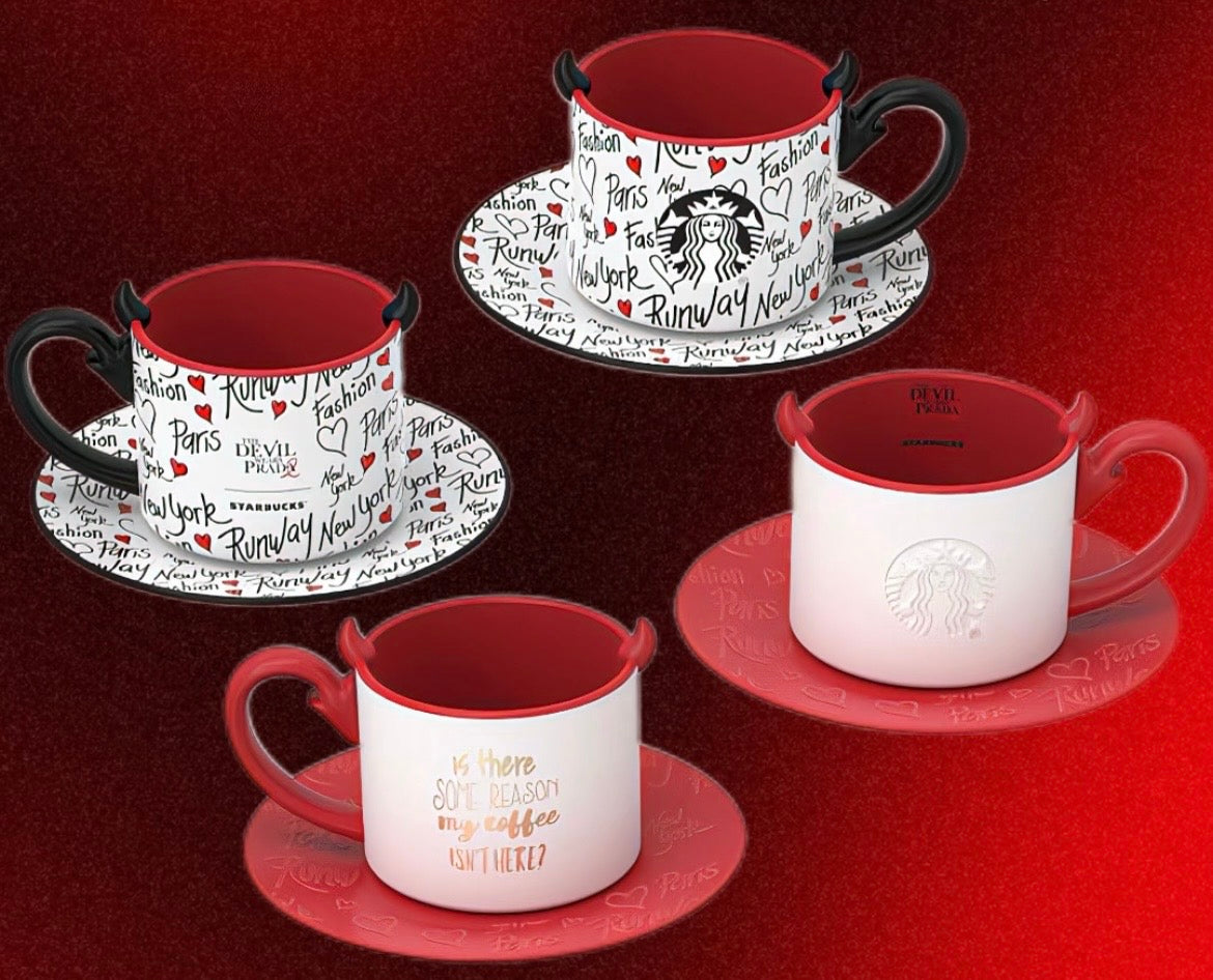 Starbucks China x The Devil Wears Prada 12oz Ceramic Mug & Saucer (READY TO SHIP)