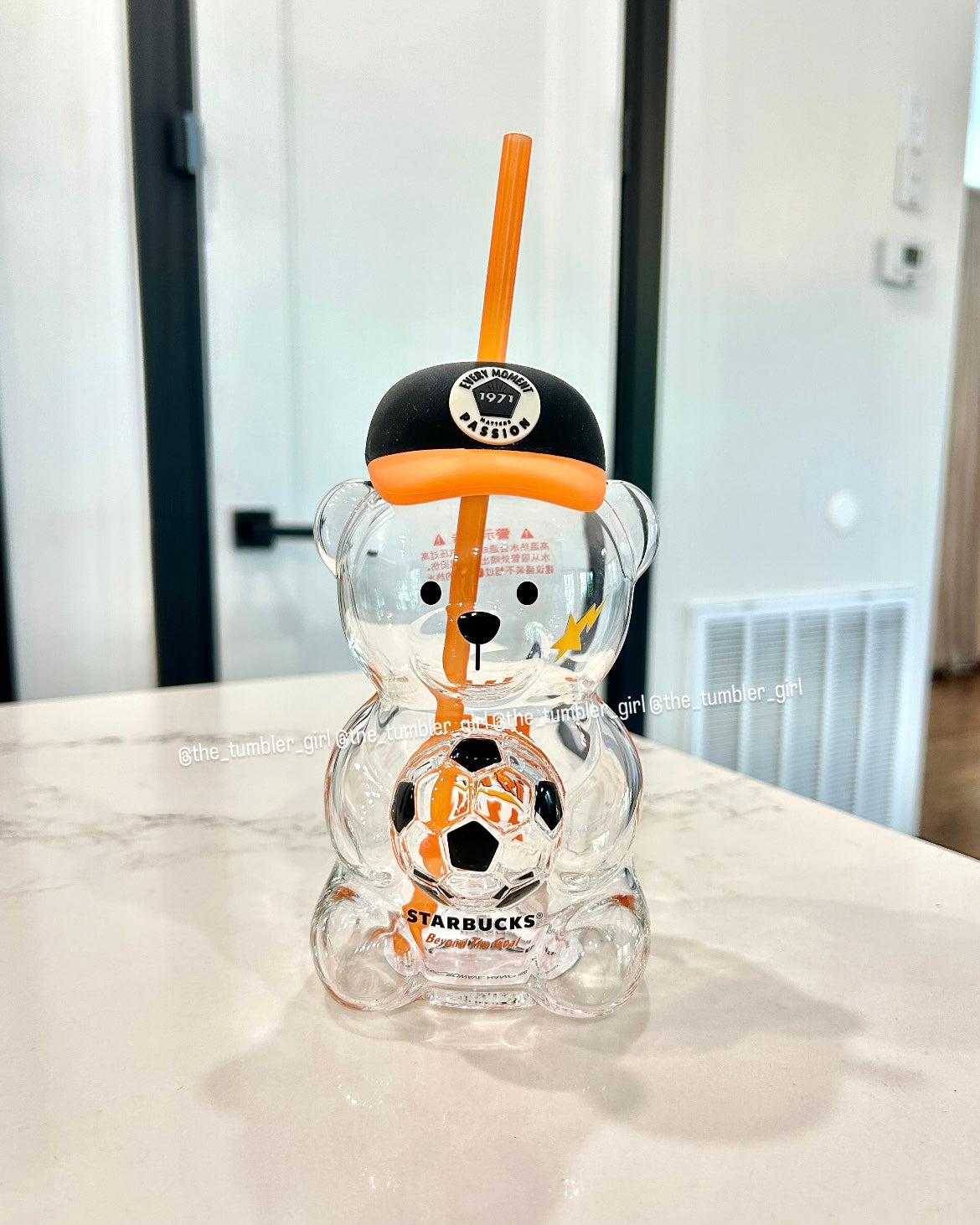 2026 China Exclusive 20oz Soccer Bearista Glass Cup (READY TO SHIP)