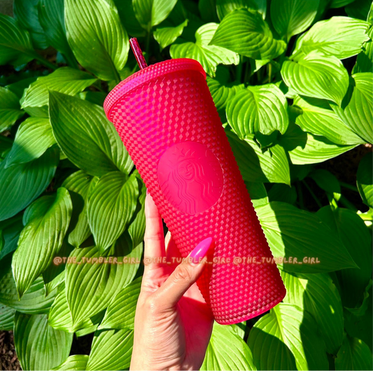 Starbucks Barbie Neon Pink Soft Touch Studded Tumbler (READY TO SHIP)