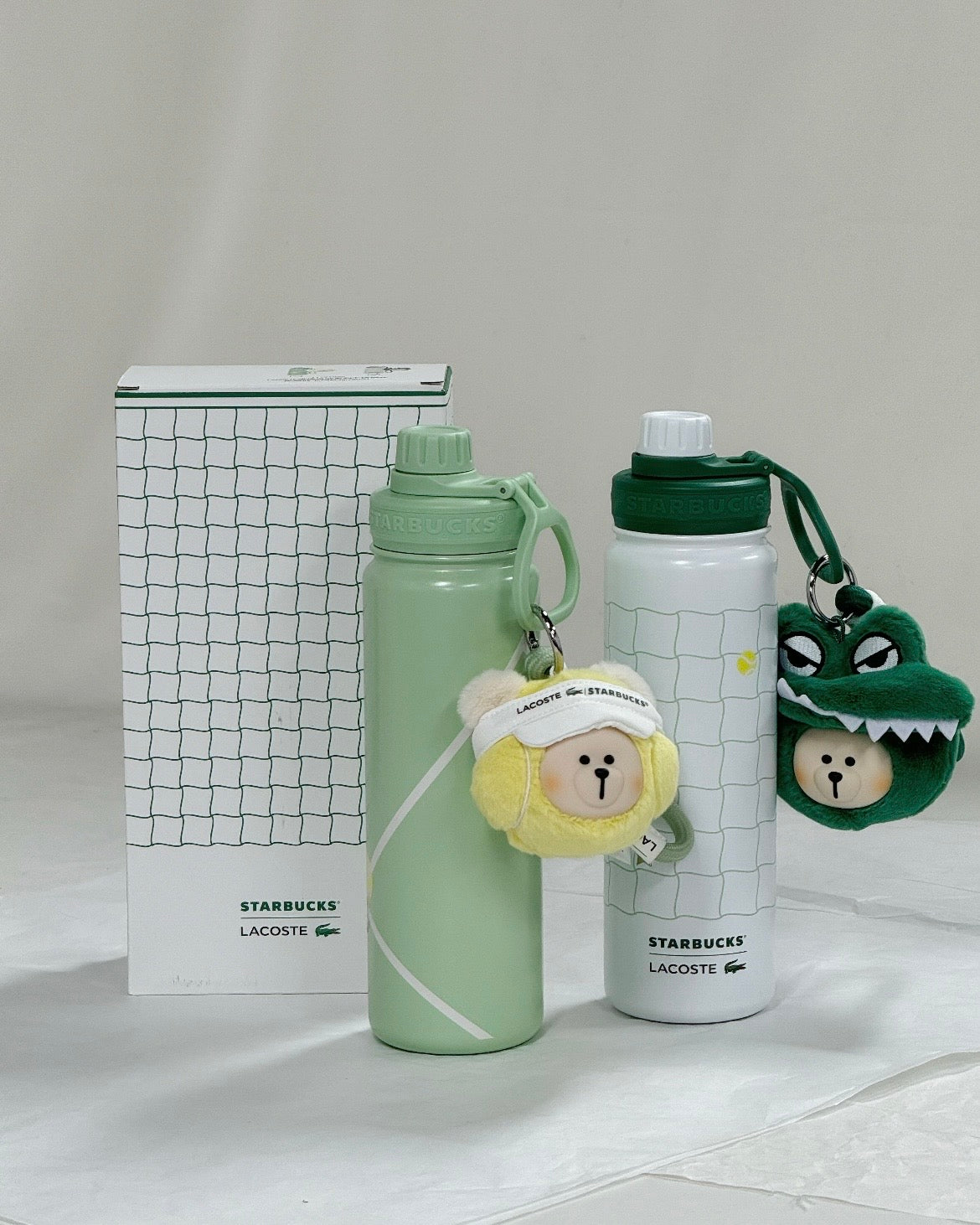 Starbucks China x Lacoste Green Stainless Steel Tumbler 26oz with Keychain