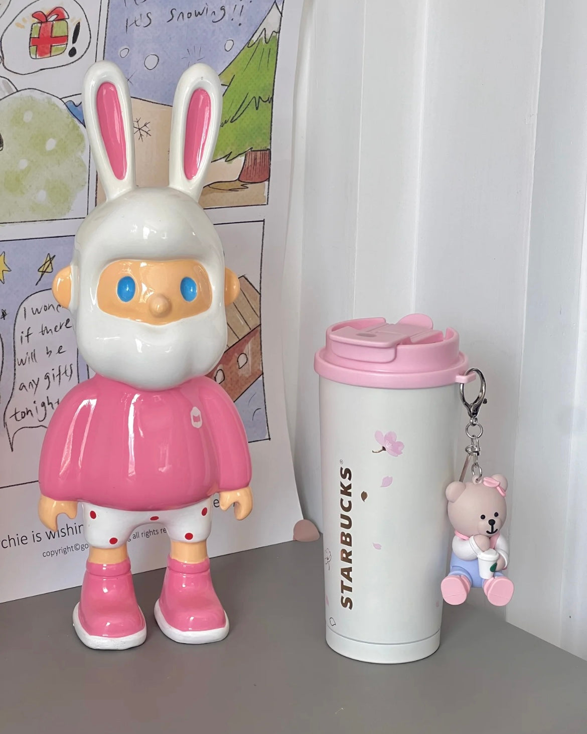 Starbucks China 16oz Sakura Stainless Steel Tumbler with Keychain (READY TO SHIP)