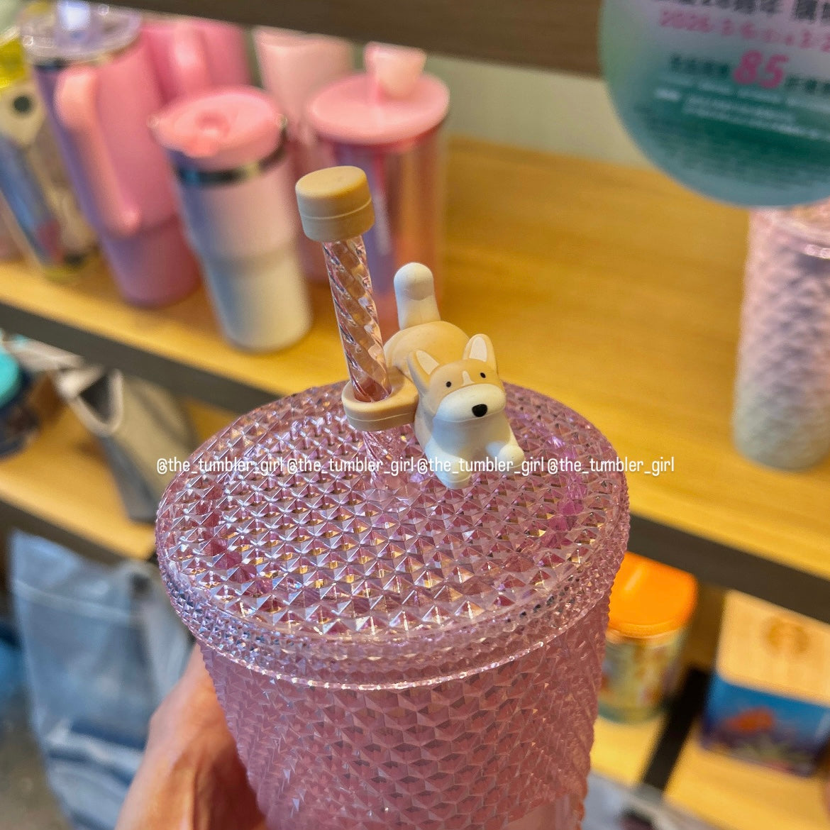 Starbucks Taiwan Spring Ombré Corgi Studded Tumbler (READY TO SHIP)