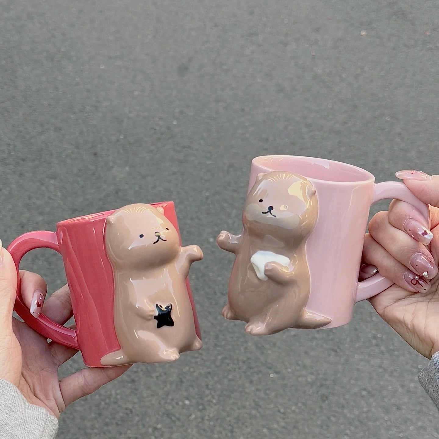 Starbucks China 2025 Valentine's Day 8oz Otter Ceramic Mugs Set (READY TO SHIP)