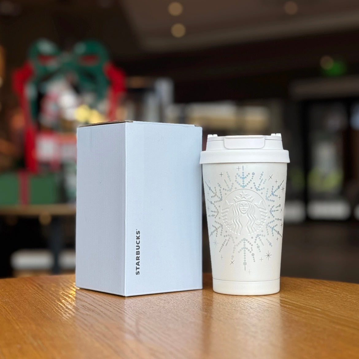Starbucks China 2025 Snowy Wonderland Series 12.5oz Sliver White Snowflake Stainless Steel Tumbler (Ships Mid-Dec.)