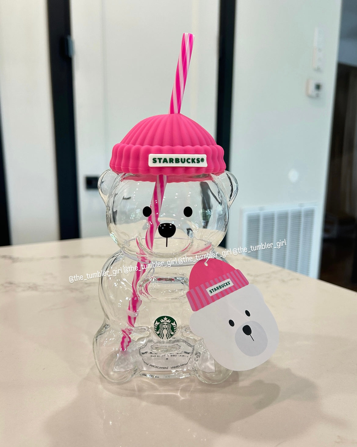 2026 Korea Exclusive Barbie Pink Bearista Glass Cold Cup Limited Edition (READY TO SHIP)