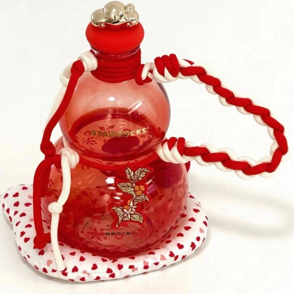 Starbucks 2026 China Year of the Horse Red Gourd-Shaped Glass Cold Cup 21oz (READY TO SHIP)