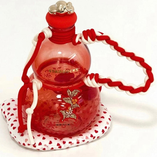 Starbucks 2026 China Year of the Horse Red Gourd-Shaped Glass Cold Cup 21oz (READY TO SHIP)