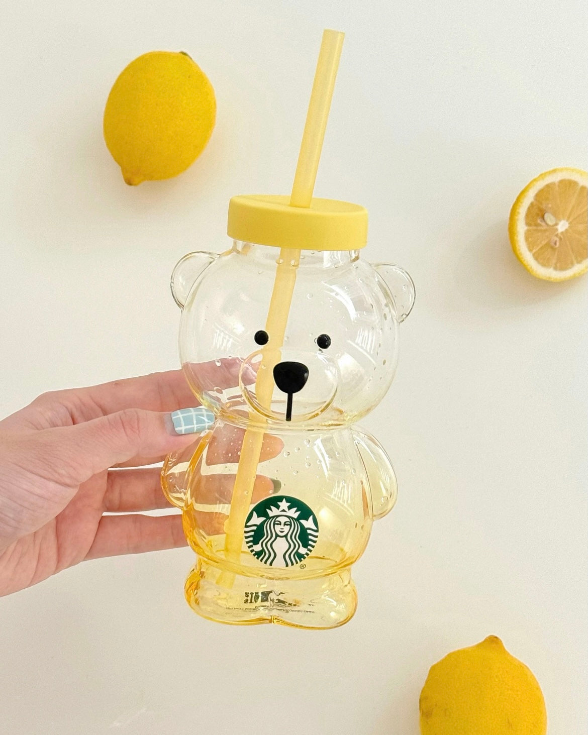 Starbucks China 2025 15.5oz Lemon Bearista Glass Cup (READY TO SHIP)