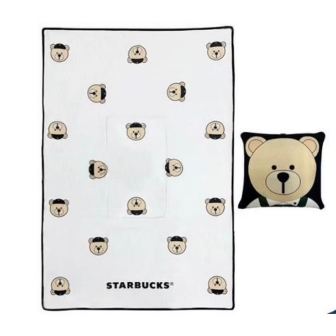 Starbucks Taiwan Exclusive Bearista White Blanket (Pillow)