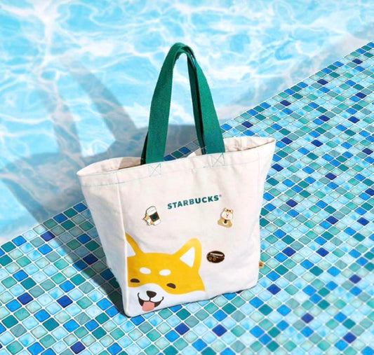 Starbucks Hong Kong Shiba Canvas Bag with 3 Metal Pin Set (READY TO SHIP)
