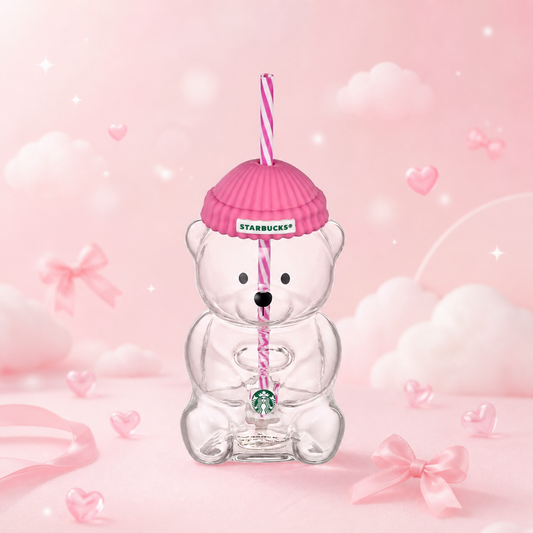 Starbucks Korea Exclusive Pink Bearista Glass Cold Cup (Ships late May)