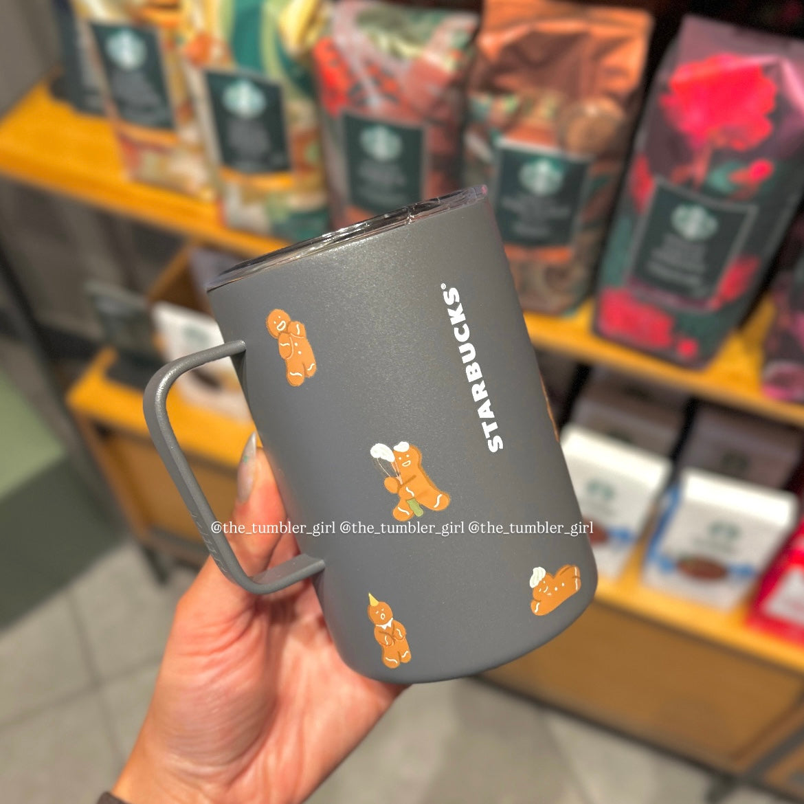 Starbucks Gingerbread Man Travel Stainless Steel Mug 16oz (READY TO SHIP)