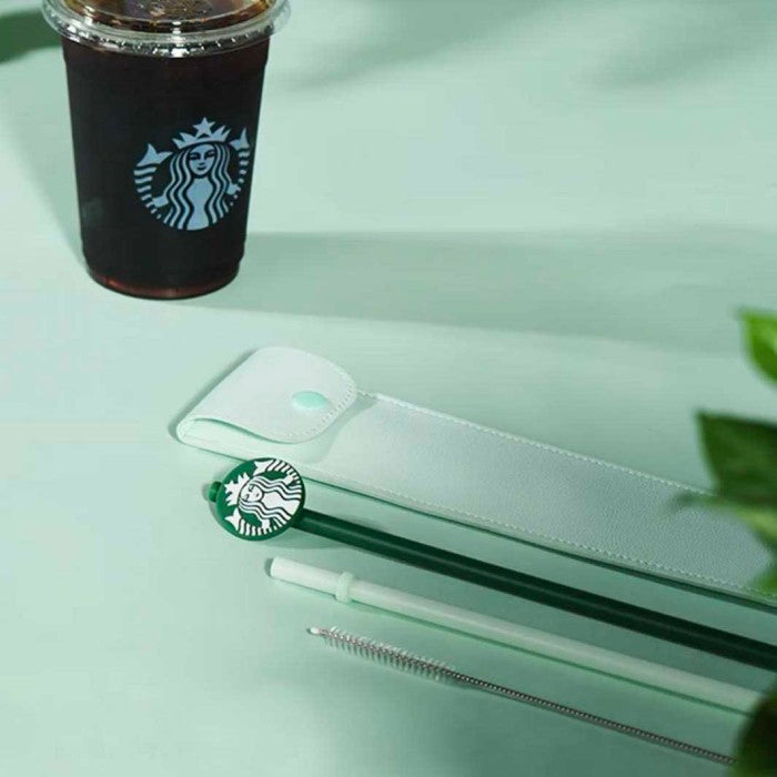 Starbucks China mint straw set with mermaid silicone lid