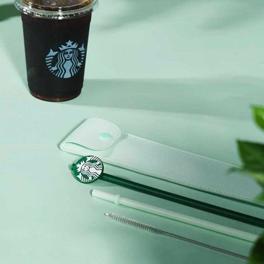 Starbucks China mint straw set with mermaid silicone lid