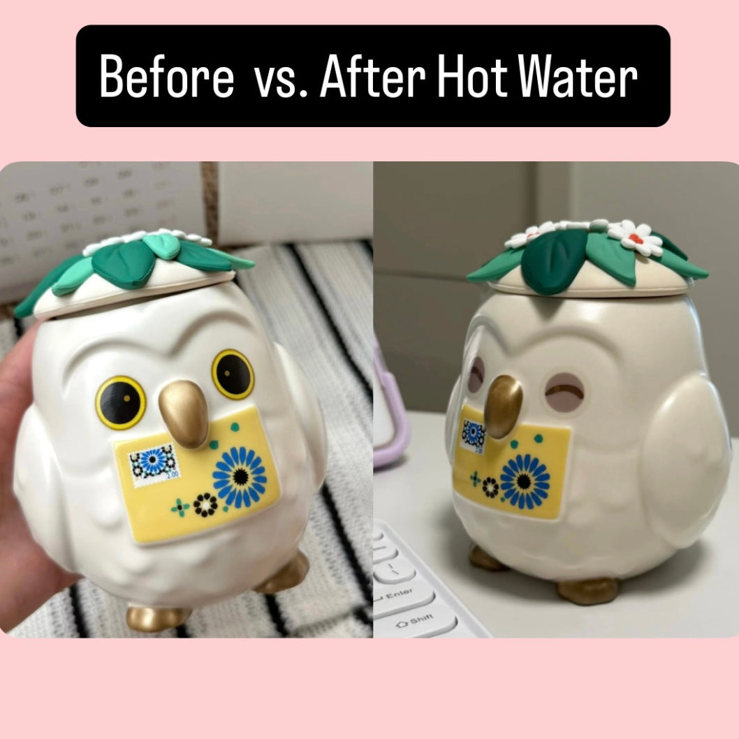 Starbucks China 13oz Ceramic Owl Mug w/ Heat-Changing Eyes (READY TO SHIP)